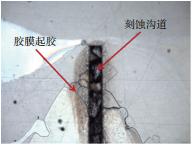 圖8? 刻蝕導致膠膜脫落失效