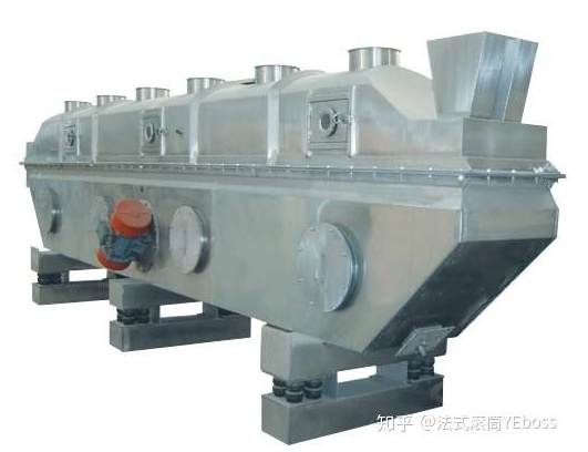 振動流化床干燥機(jī)，用機(jī)械振動輔助流化，優(yōu)點是設(shè)備高度可以降低，操作也比流化床靈活，現(xiàn)在已經(jīng)是非常常見的設(shè)備了。